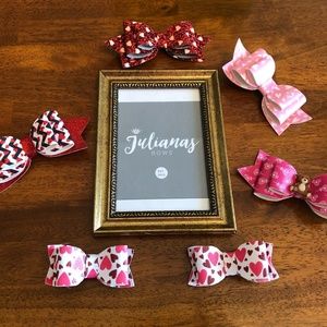 Valentine's Day, Love, & Hearts Hair Bows Set ~ 6 Pieces